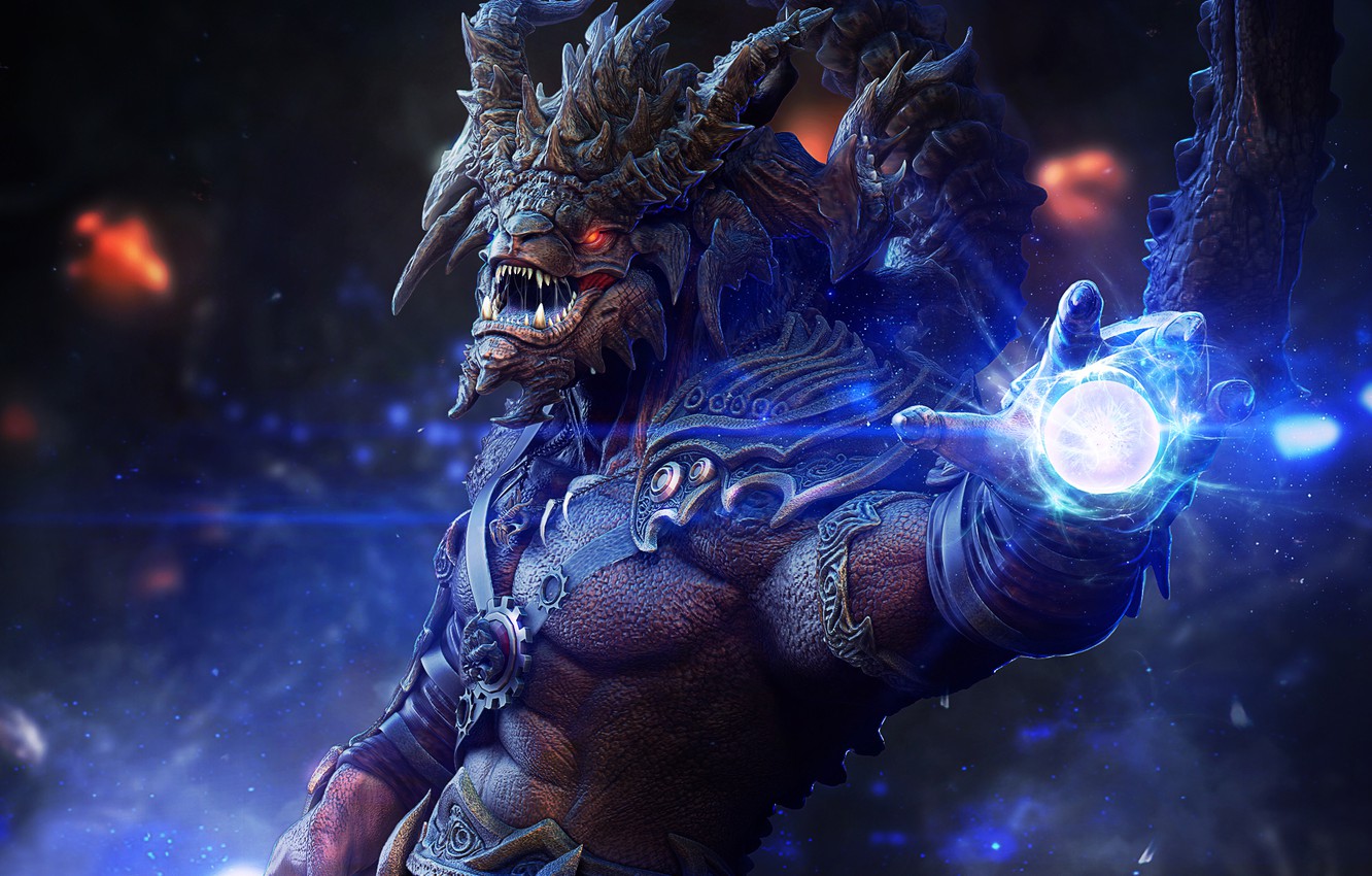 Photo Wallpaper Face, Fiction, Magic, Hand, Monster, - Energy Demon - HD Wallpaper 