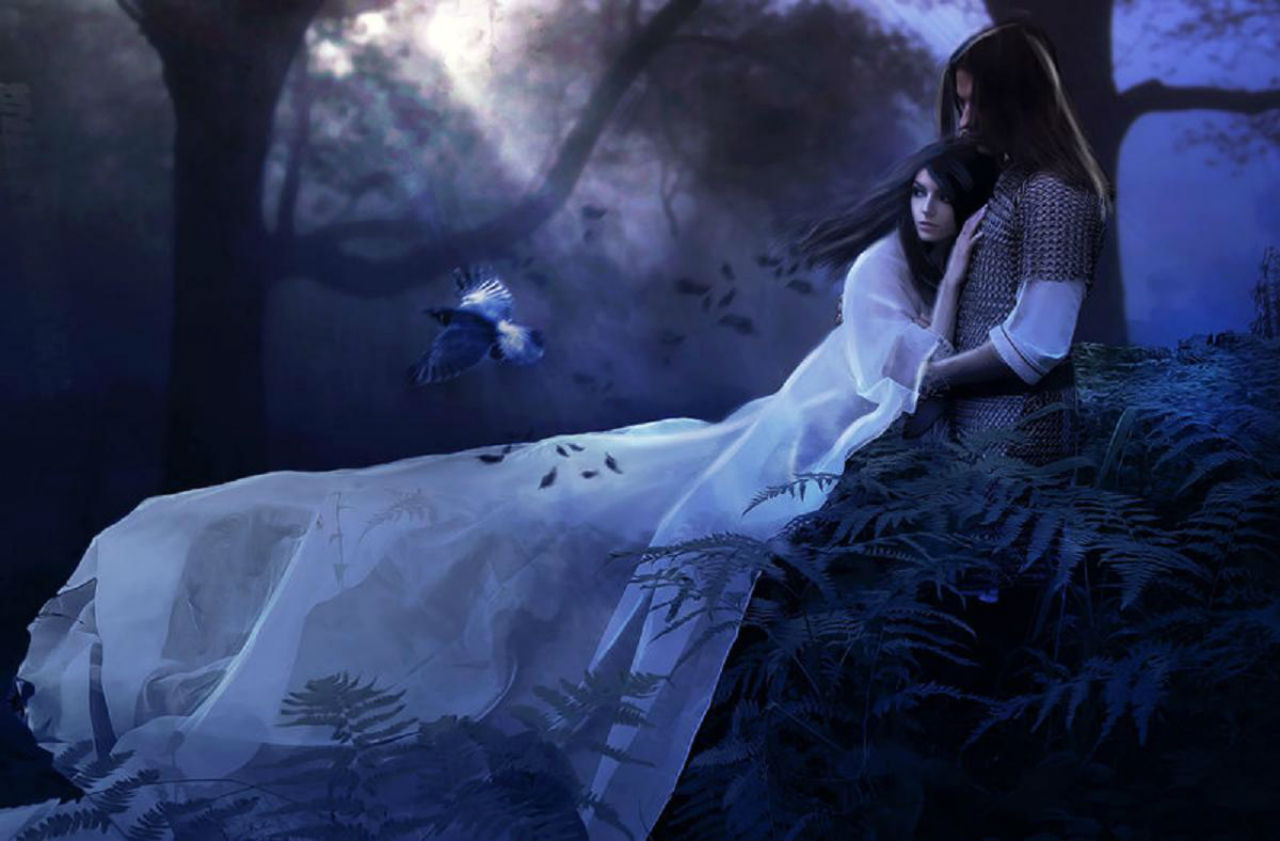 Dark Fantasy Couple Art - HD Wallpaper 