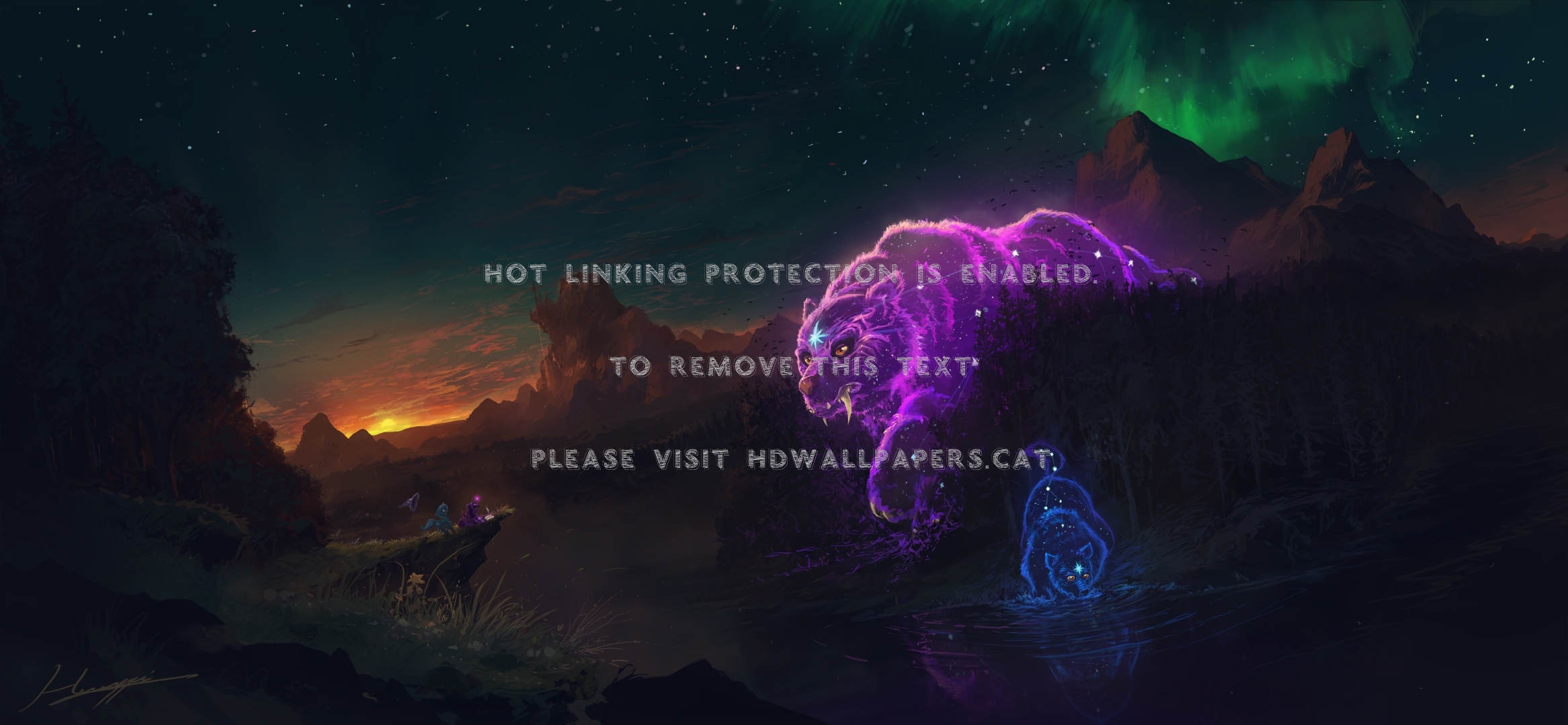 The Celestial Night Purple Fantasy Tiger 3d - Mlp Beautiful Of Night - HD Wallpaper 