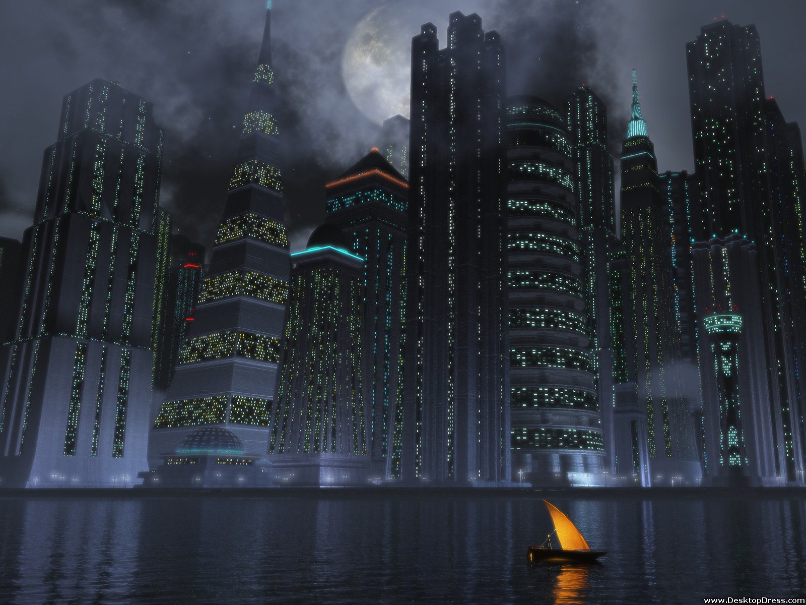 Night Lights - Night Sky City Art - HD Wallpaper 