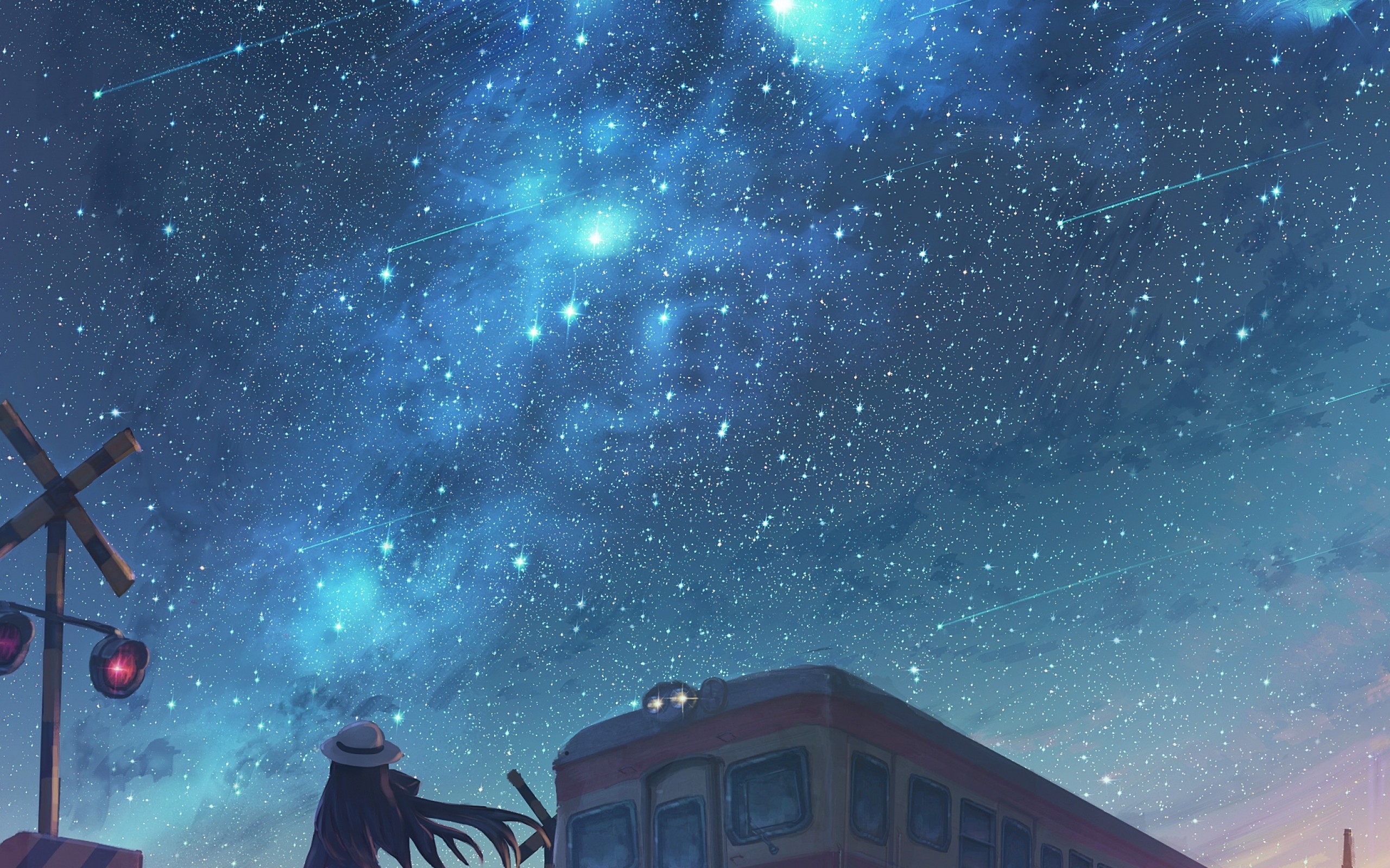 Anime Starry Sky, Railroad Car, Mood, Anime Girl, Scenic, - HD Wallpaper 