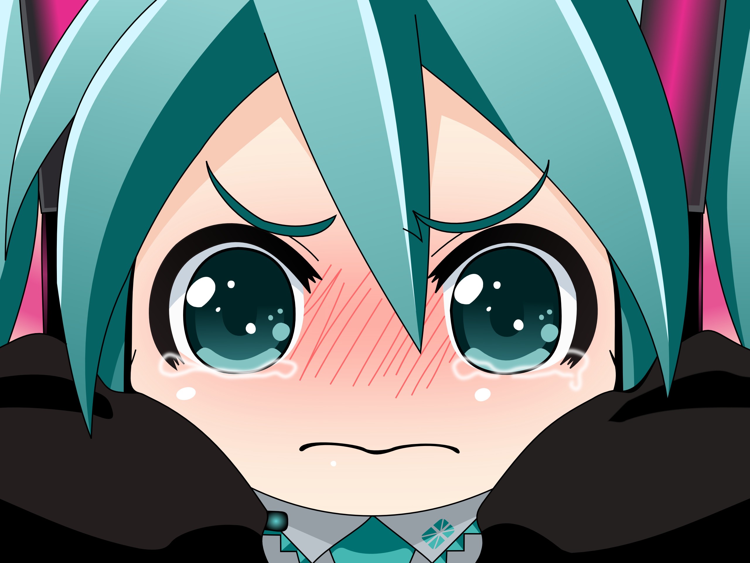 Wallpaper - Cute Crying Face Anime - HD Wallpaper 