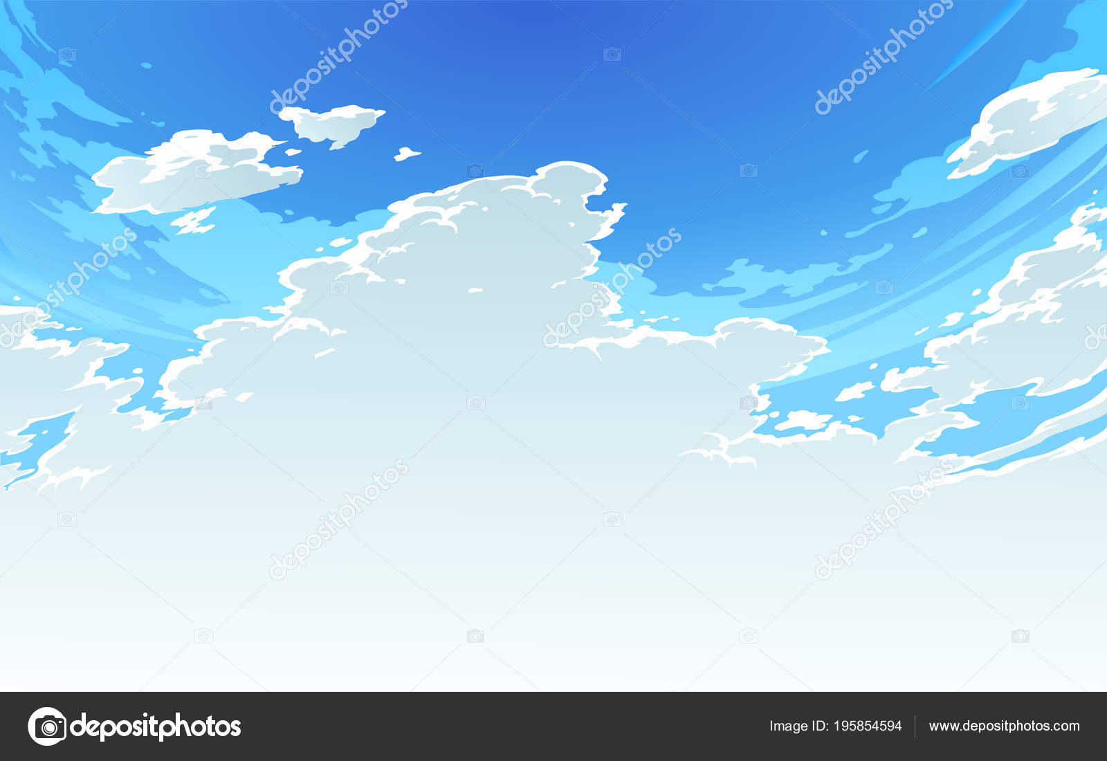 Cloudy Anime Sky - HD Wallpaper 