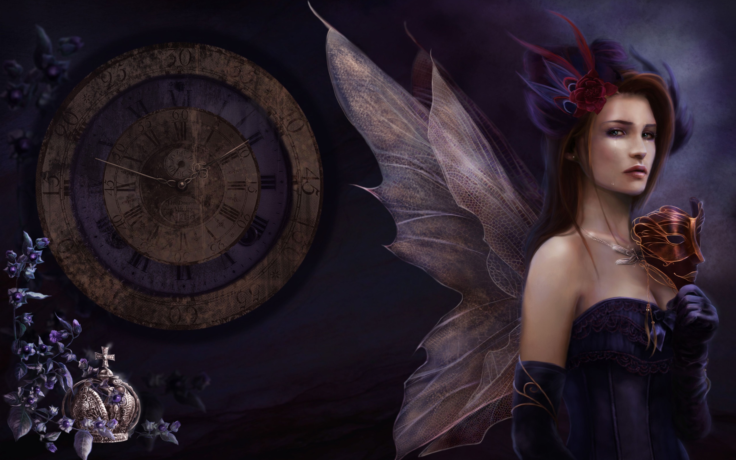 Wallpaper Tears Fantasy Fairies - Woman Fantasy Art Gothic Fantasy - HD Wallpaper 