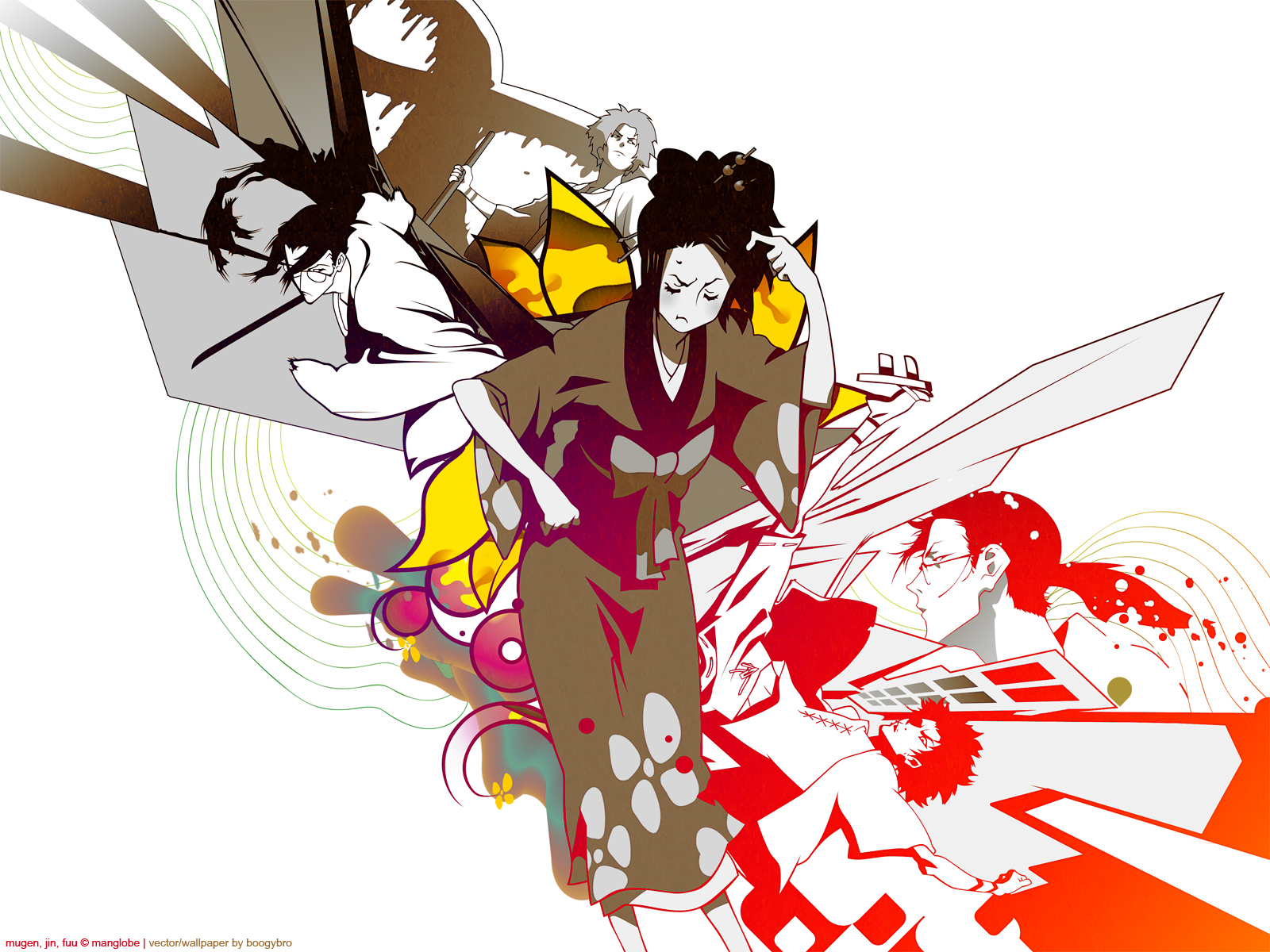 Fuu Japanese Clothes Jin Male Mugen Samurai Champloo - Full Hd Samurai Champloo - HD Wallpaper 
