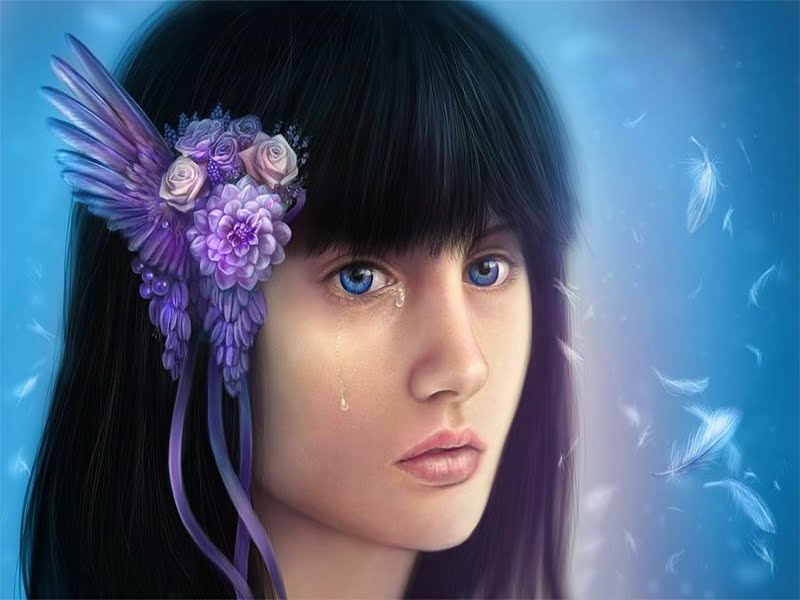 Tears In Eyes Wallpaper - Girl - HD Wallpaper 