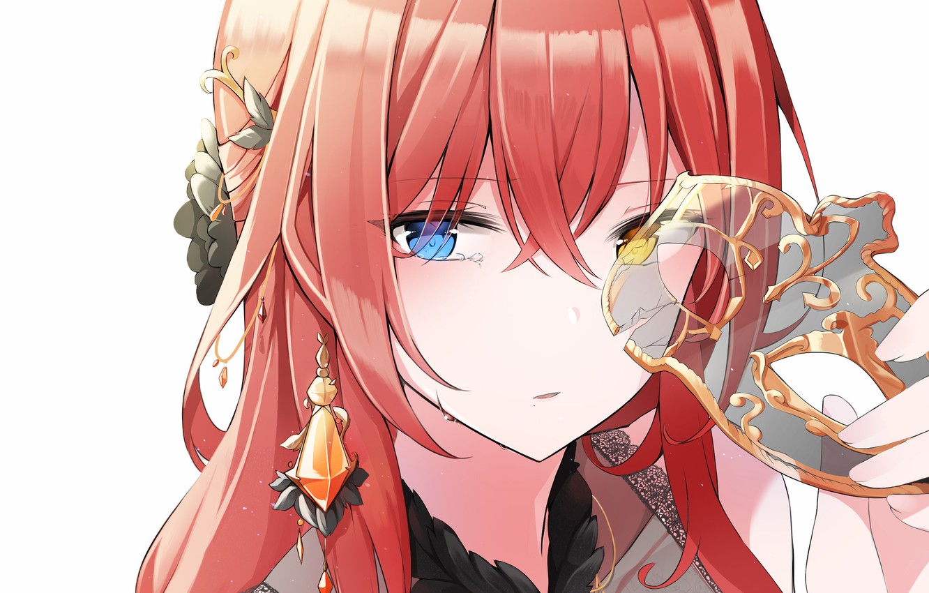 Photo Wallpaper Face, Hand, Earrings, Mask, Tears, - Houchi Shoujo - HD Wallpaper 