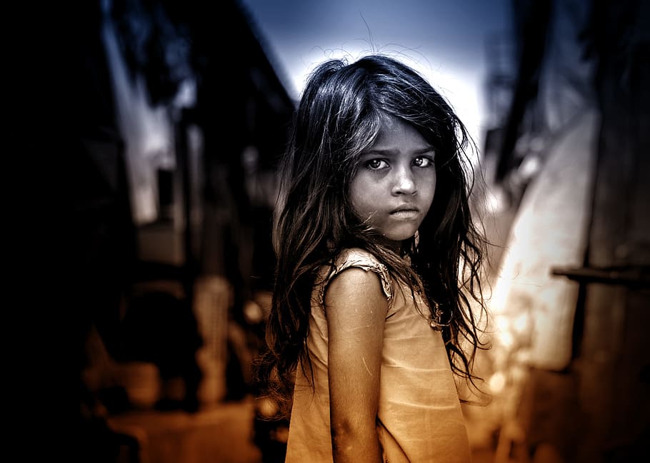 Little Girl With Sad Eyes, Children, Man, Homeless, - HD Wallpaper 