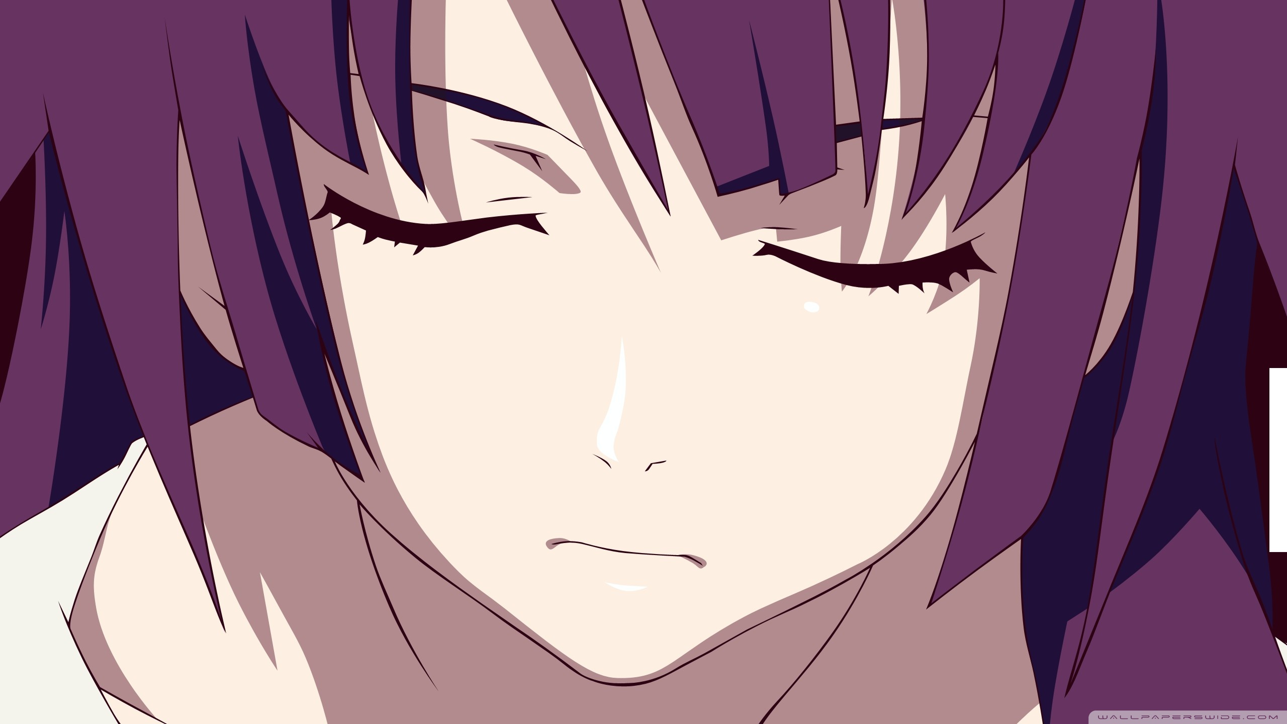 Anime Girl Closed Eyes - 2560x1440 Wallpaper 