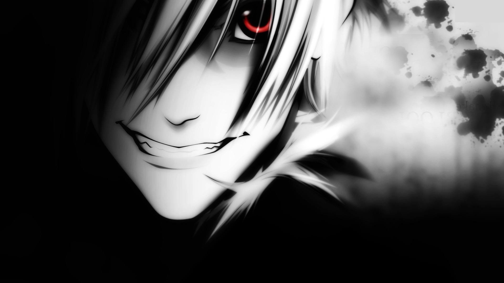 1920x1080, Death Note Black And White Red Eyes Anime - Black And White Anime - HD Wallpaper 