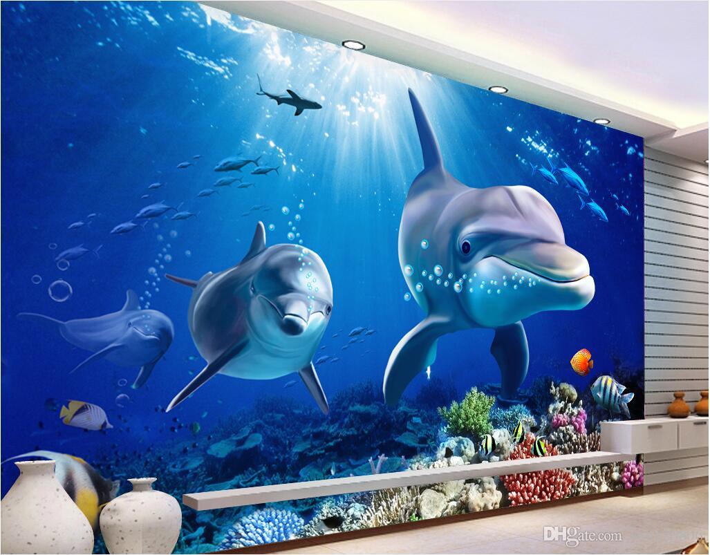 Dolphin Reef Background 3d - HD Wallpaper 