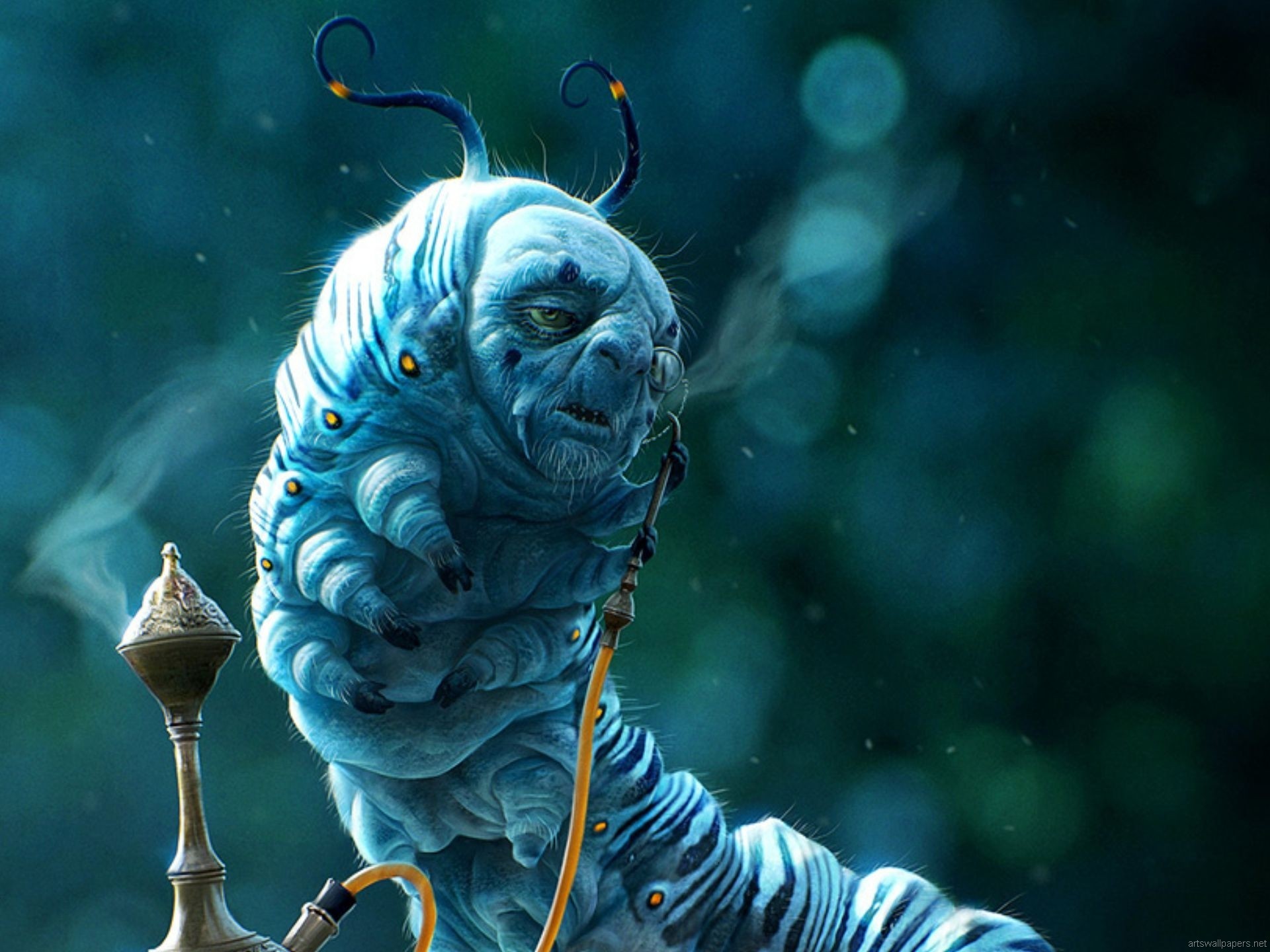 Alice In Wonderland Fantasy Art Caterpillars Crea 
 - Alan Rickman Alice In Wonderland 2 - HD Wallpaper 
