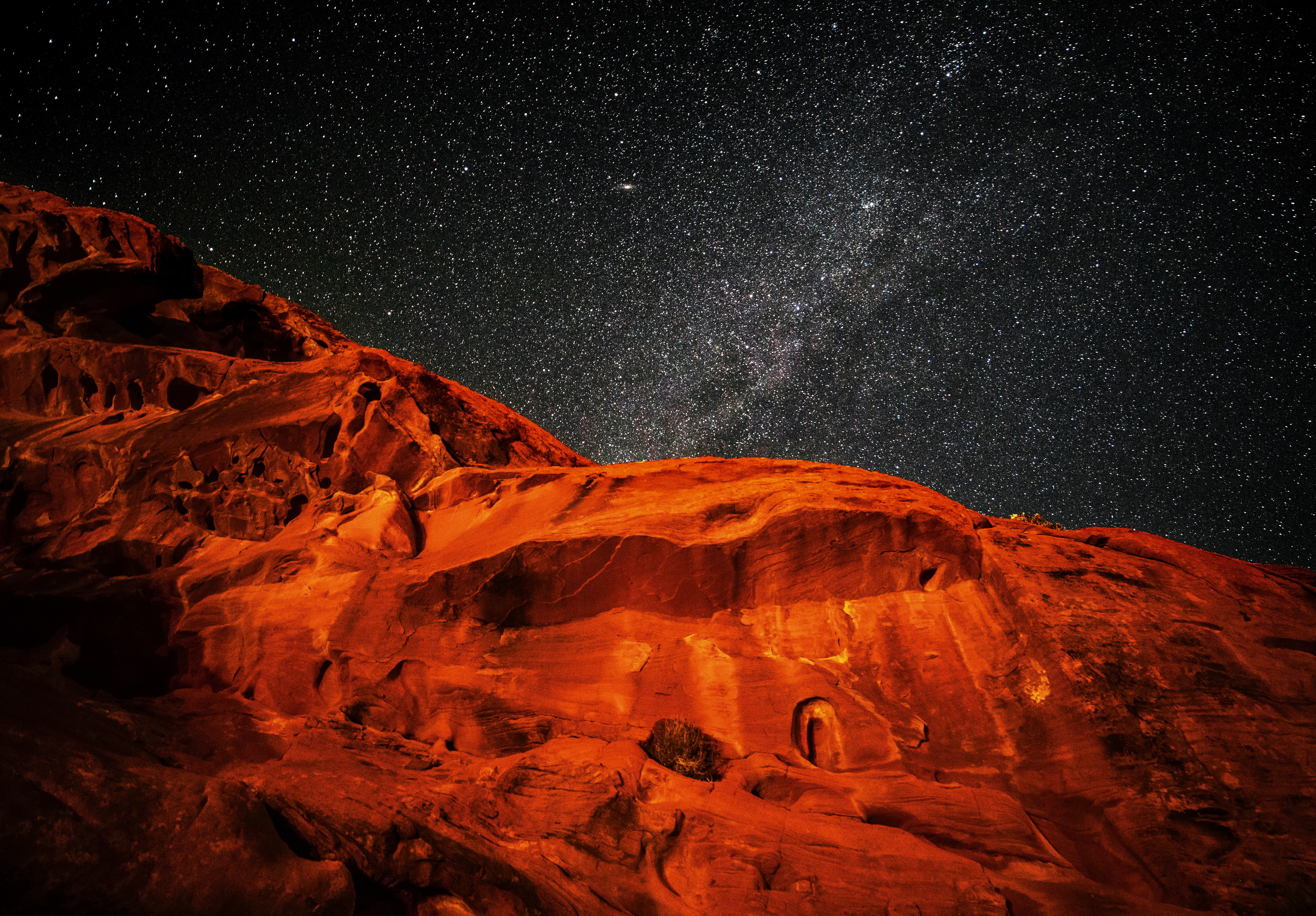 Valley Of Fire Star Night - HD Wallpaper 