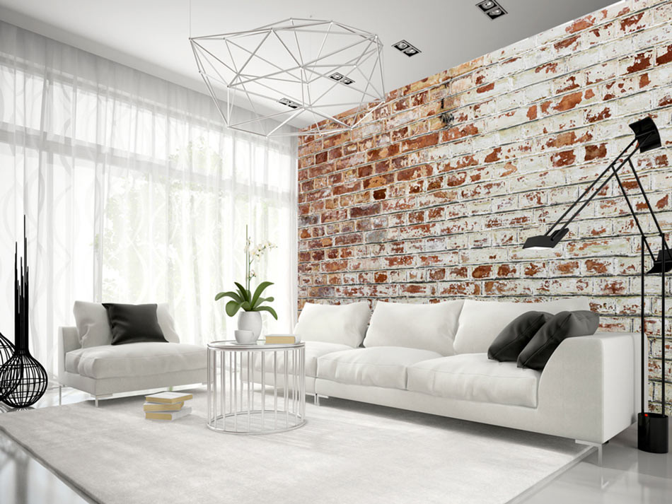 Photo Wallpaper Walls Of Memory - Old Brick Wallpaper Living Room - HD Wallpaper 