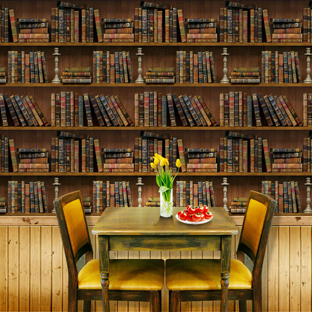 Faux Brick Wall Library - HD Wallpaper 