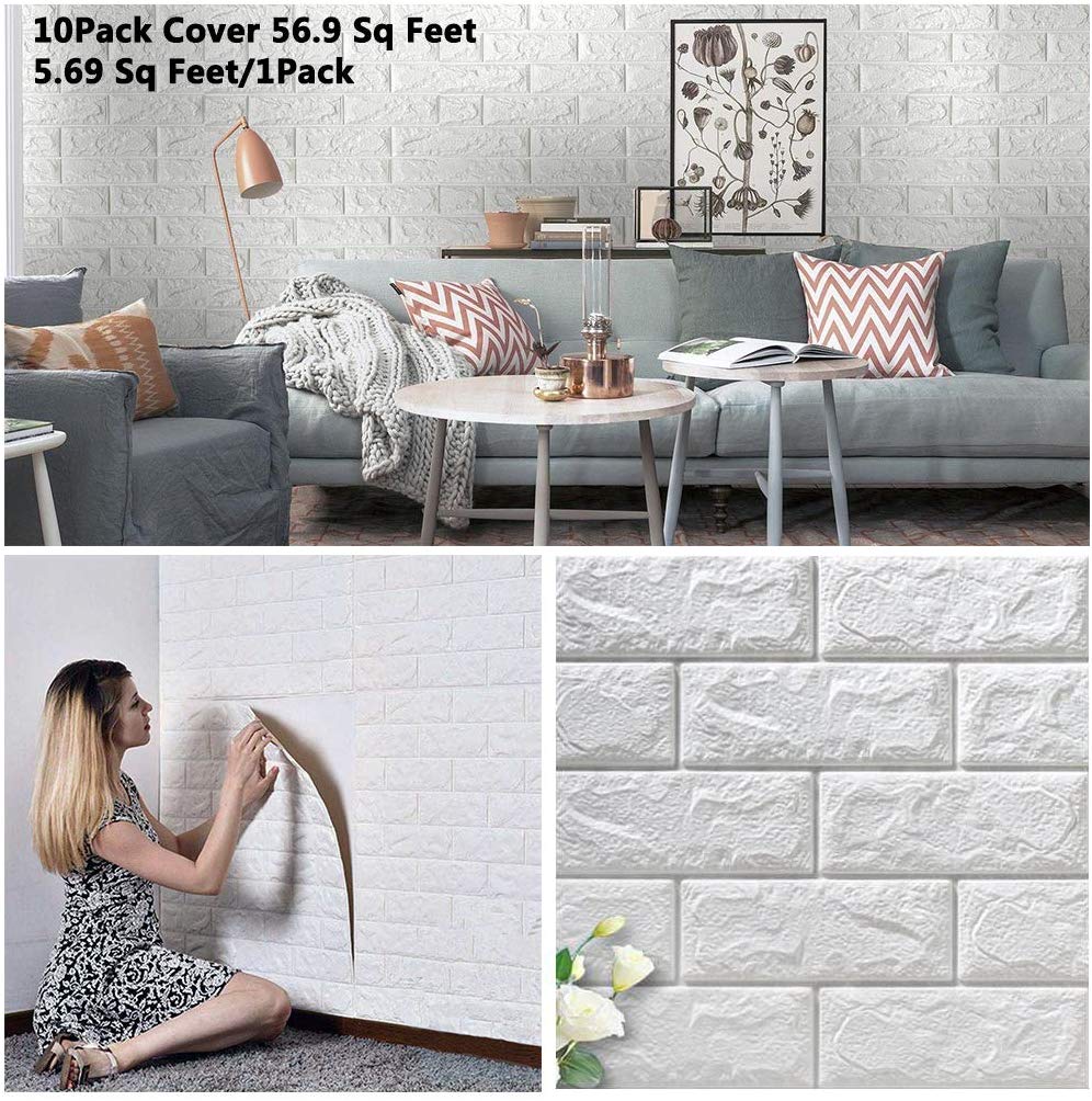 Wall Panels Living Room Brick - HD Wallpaper 