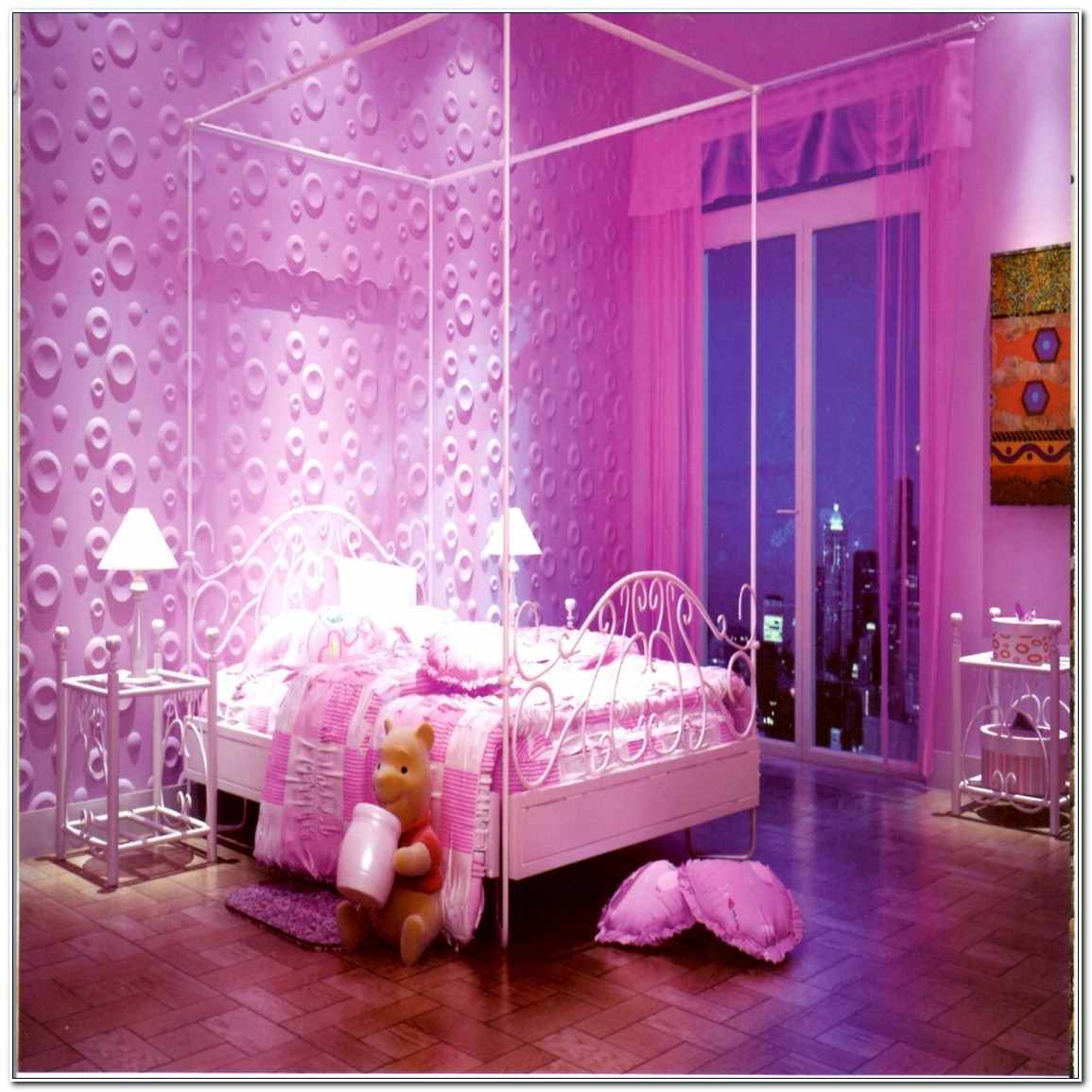 Bedroom Design Pink Color - HD Wallpaper 