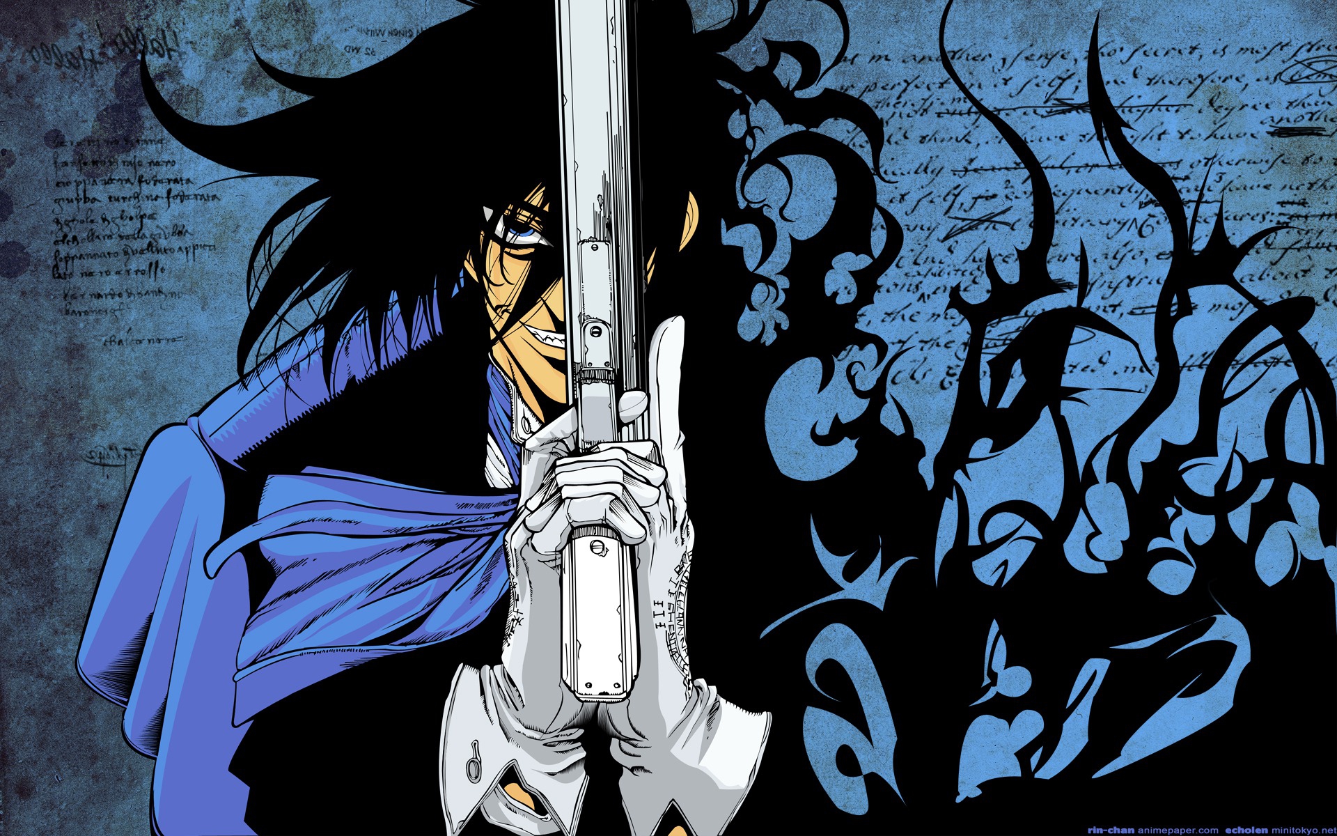Hellsing Alucard Blue Eyes - HD Wallpaper 