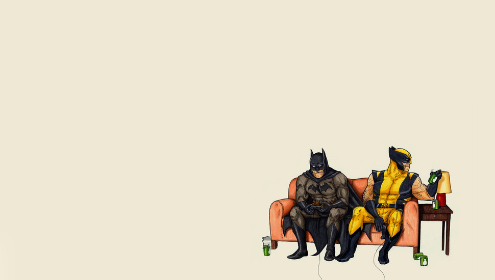 Wolverine, Comic, Batman, Sofa, Wolverine, Minimalism, - Batman Wolverine - HD Wallpaper 
