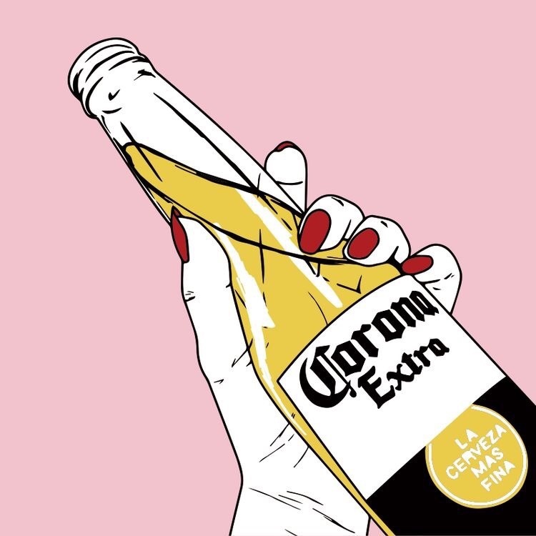Beer Pink And Corona Image Corona Cartoon 750x750 Wallpaper Teahub Io