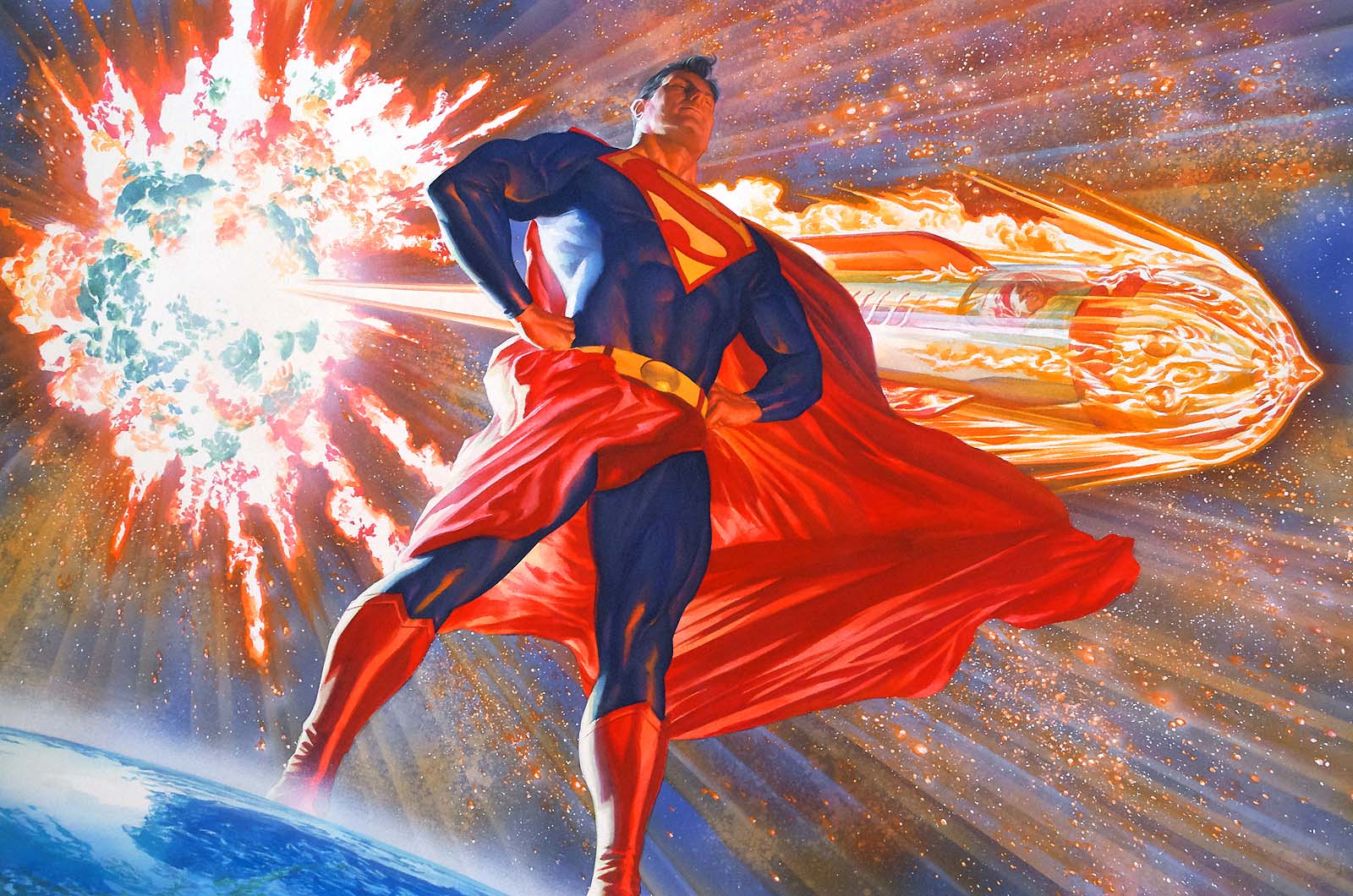 Superman Art Alex Ross - HD Wallpaper 