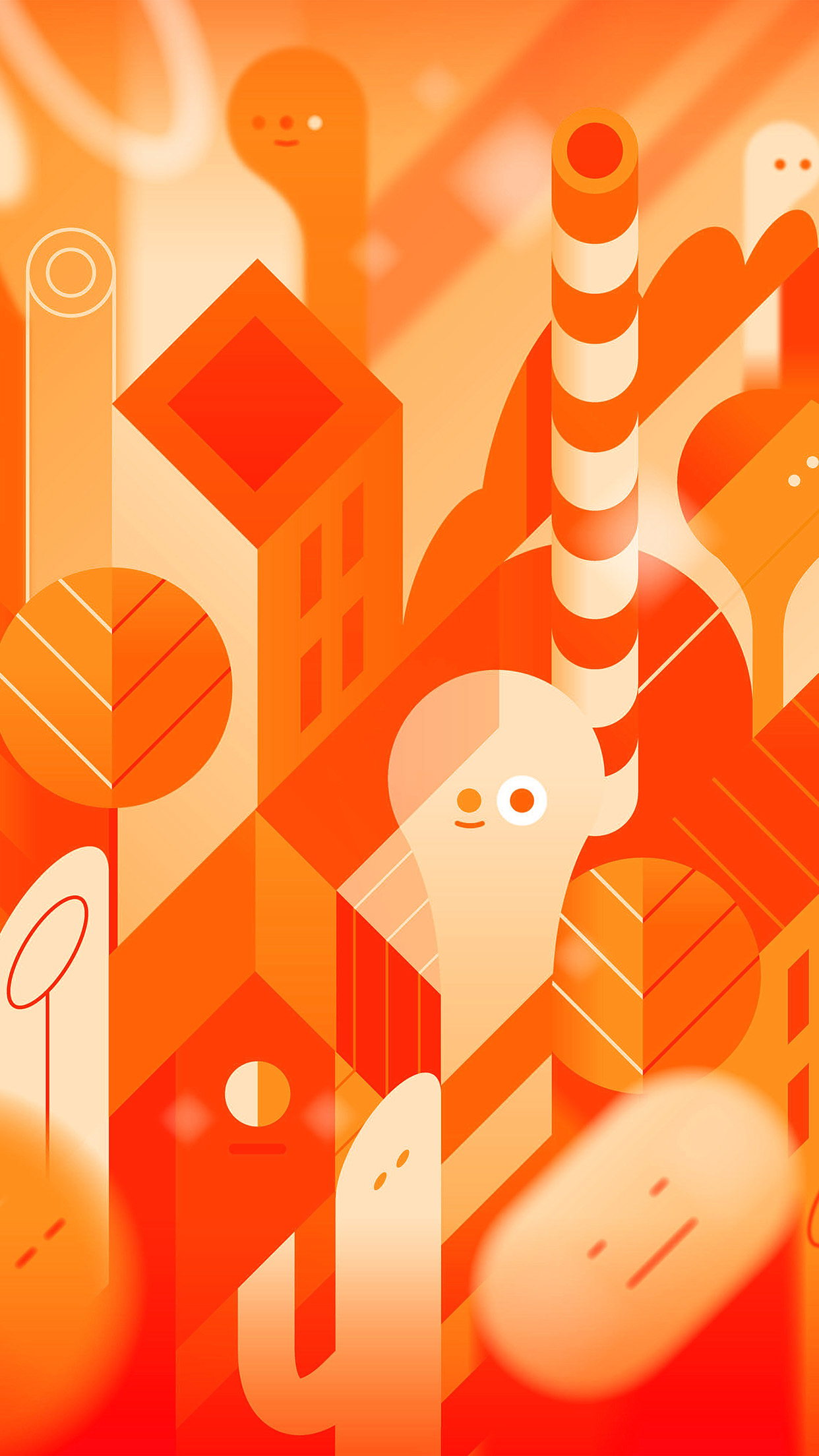 Android Lollipop Lg Orange Cute Illust Pattern Android - Iphone 8 Orange Cute - HD Wallpaper 