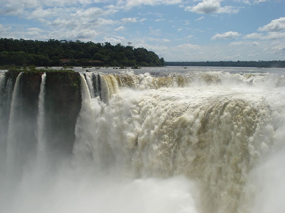 Waterfall, Landscape, Nature, Travel, Natural, Tourism, - Iguazu Falls - HD Wallpaper 