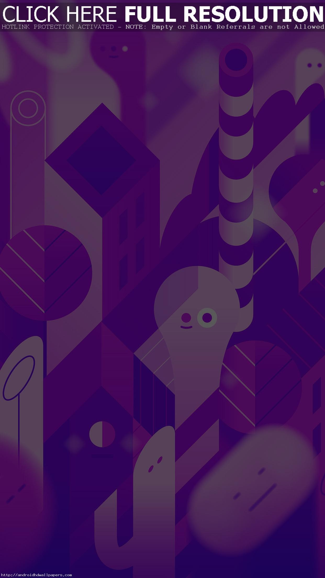 1242x2208, Android Lollipop Lg Purple Cute Illust Pattern - Warren Street Tube Station - HD Wallpaper 
