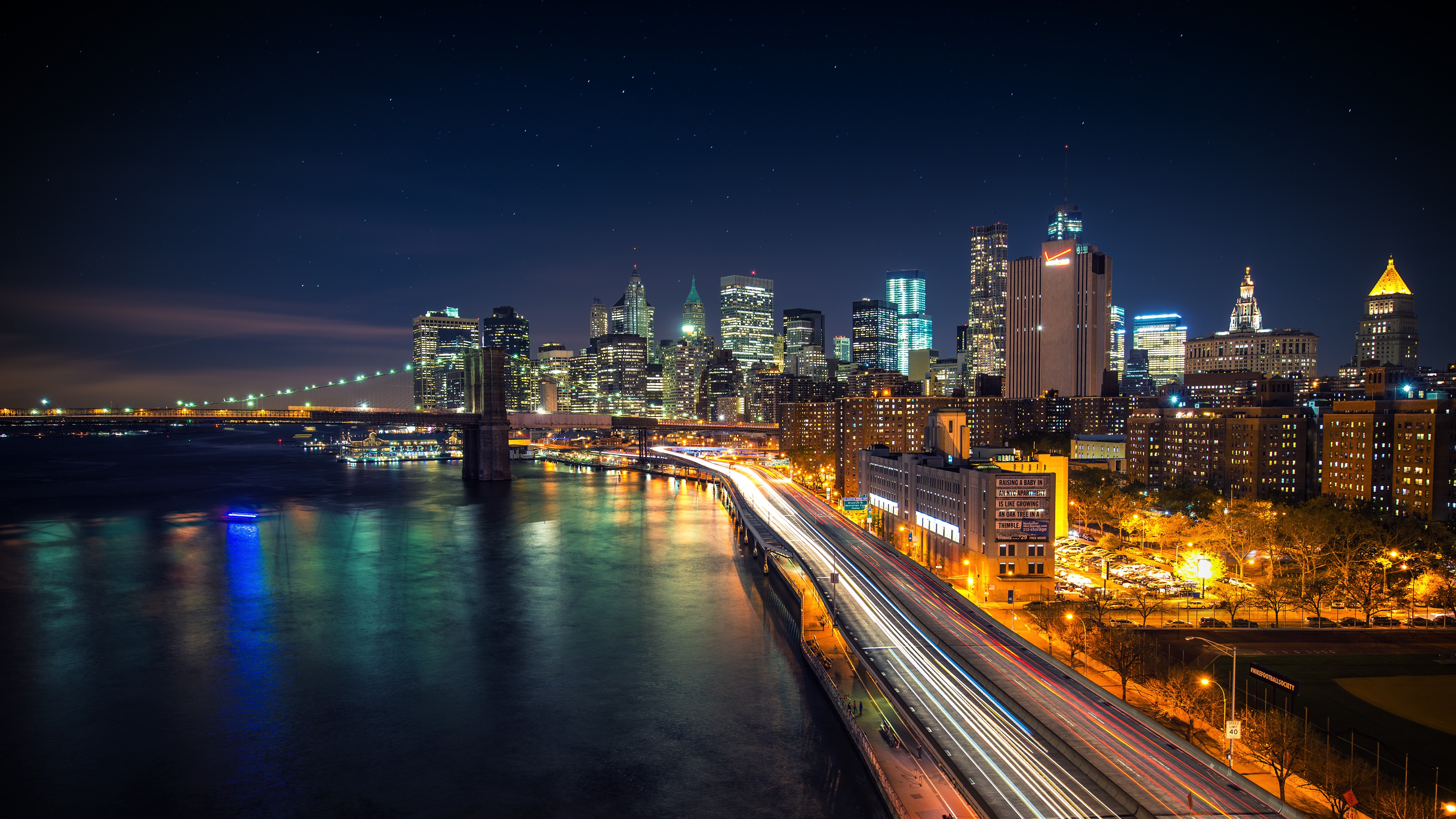 New York City Hd Wallpapers 1080p - City Night Wallpaper 4k - HD Wallpaper 