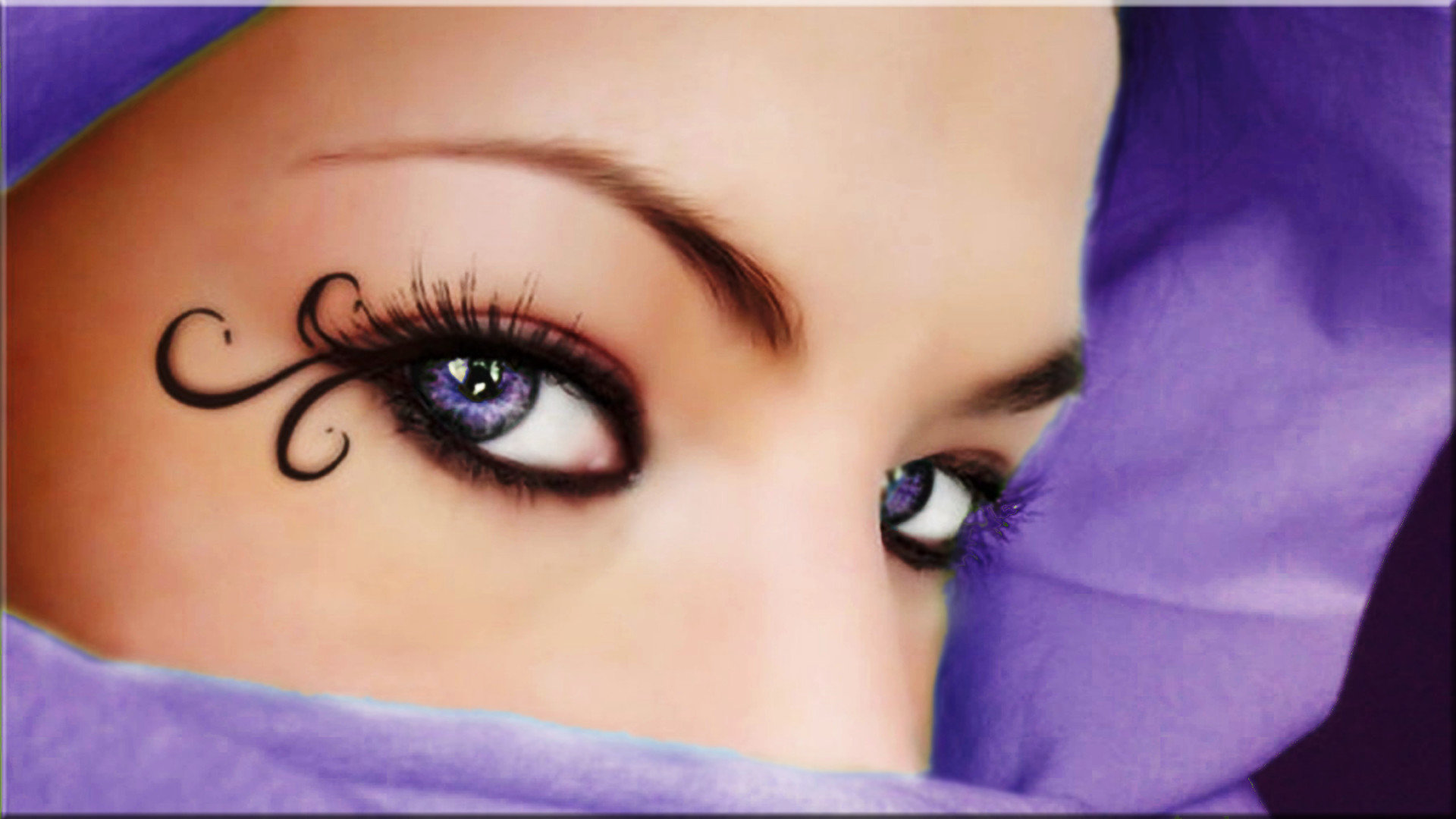 Free Eye High Quality Wallpaper Id - Beautiful Purple Eyed Woman - HD Wallpaper 