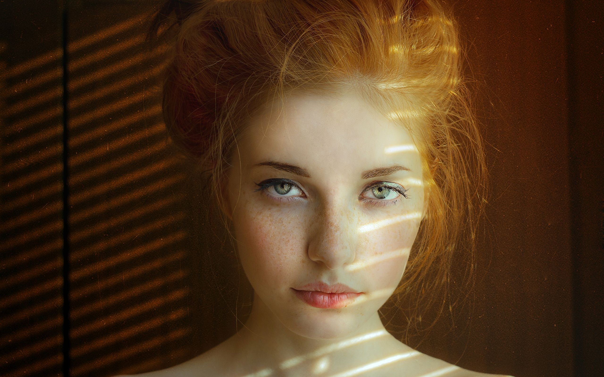 Redhead Girl With Green Eyes