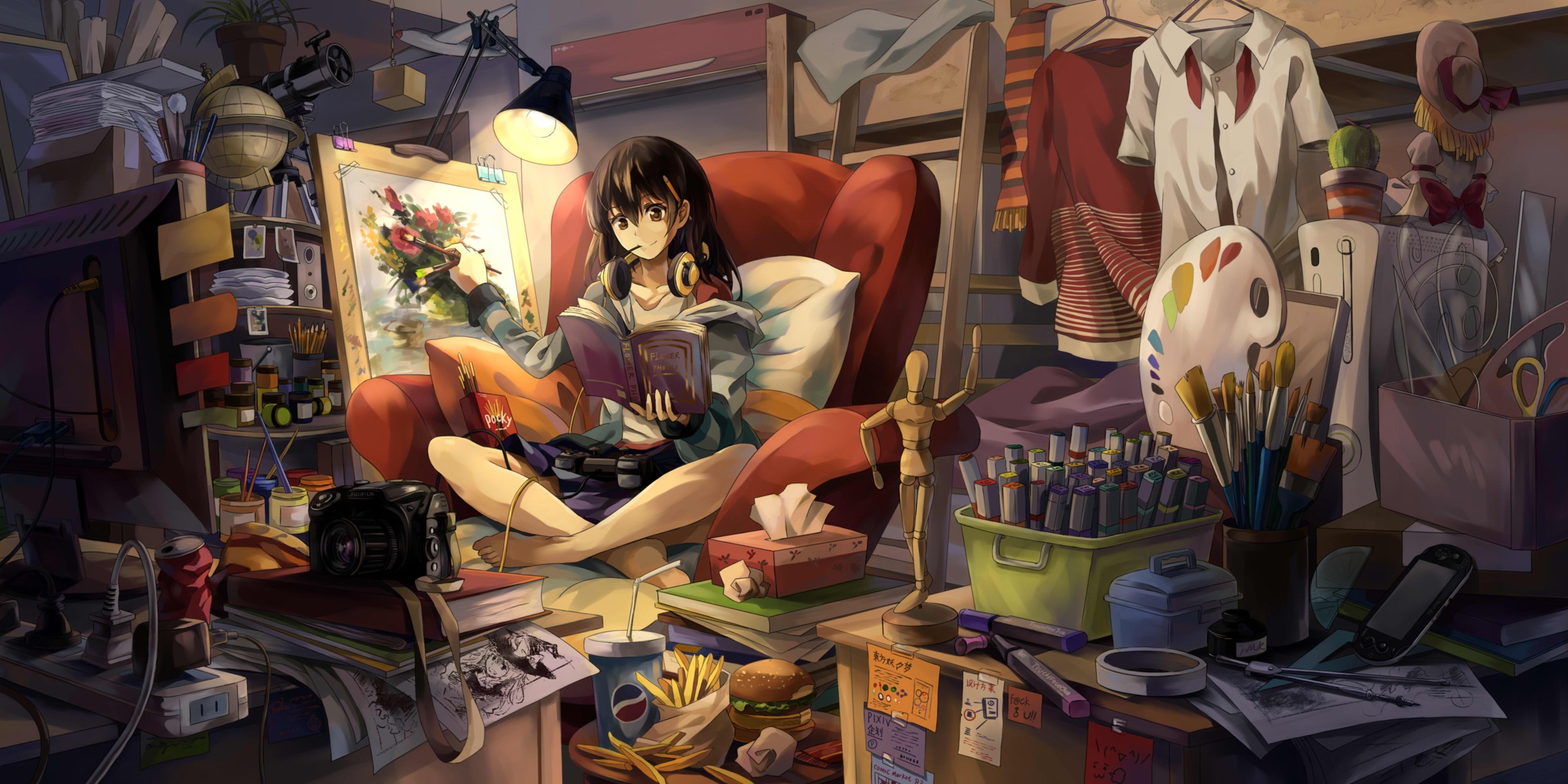 Anime Girl In Room - HD Wallpaper 