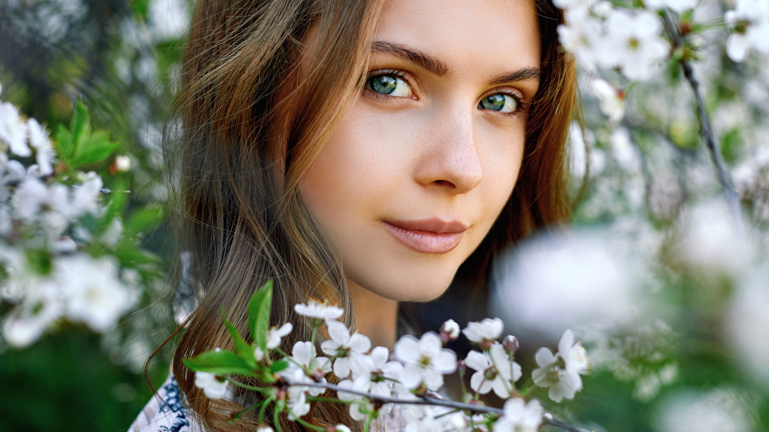 Women Face With Flower - HD Wallpaper 