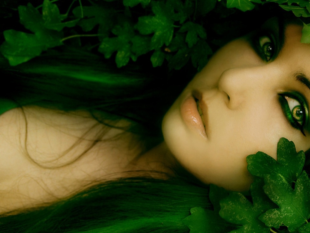 Green Eyes Fantasy - HD Wallpaper 