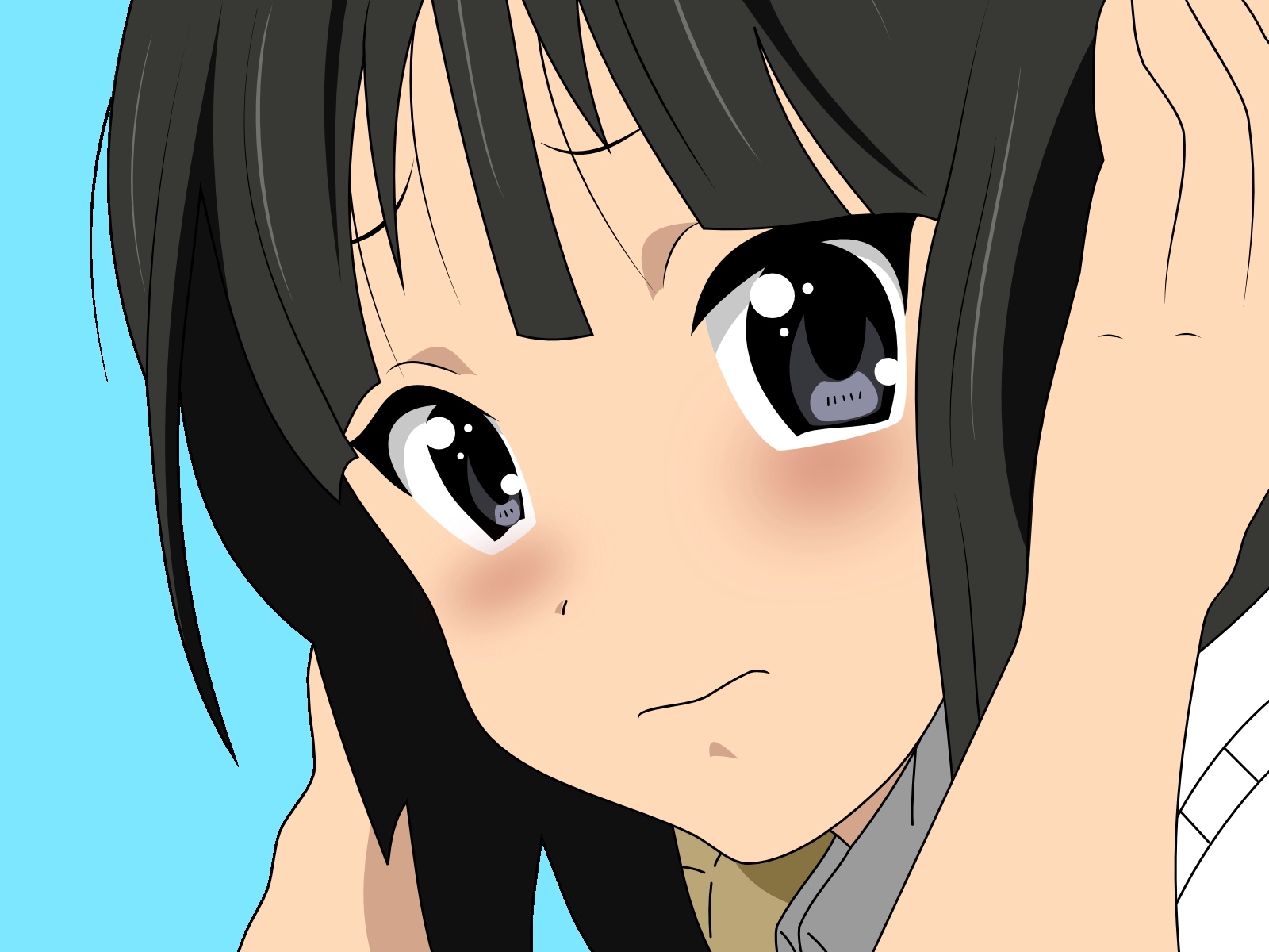 Wallpaper Anime, Girl, Eyes, Hands, Brunette, Eye - Mio Akiyama Wallpaper Iphone - HD Wallpaper 