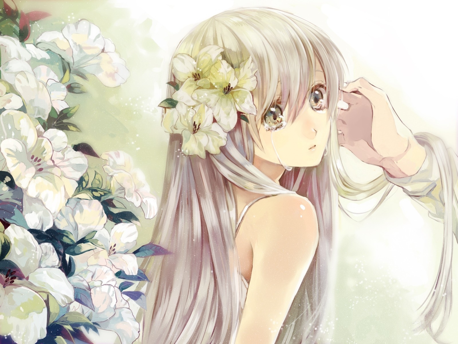 Anime Girl Platinum Blonde Hair - HD Wallpaper 