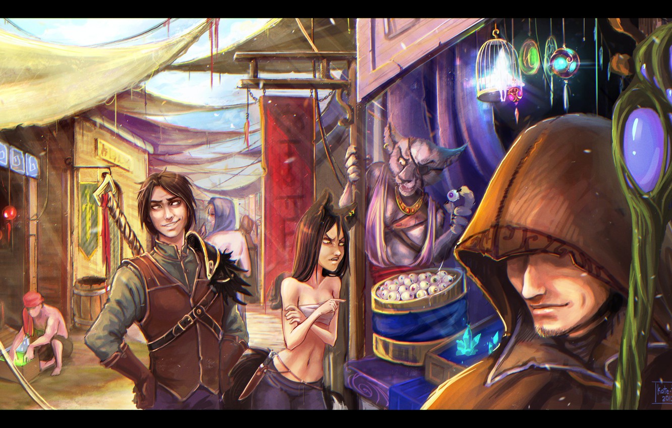 Photo Wallpaper Fox, Market, Magic, Eye, Katefox - Fantasy Magic Market - HD Wallpaper 