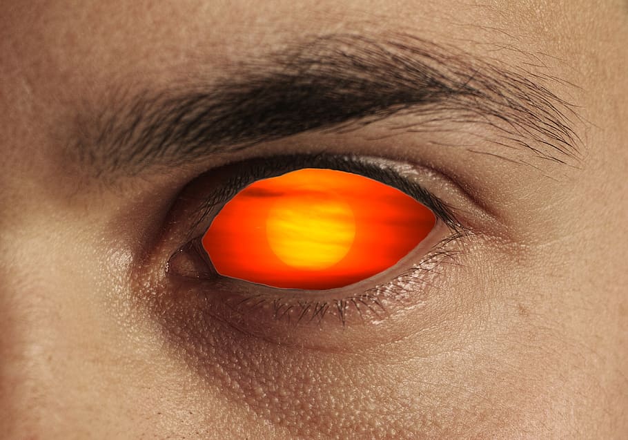Eye, Look, Sunset, Devil, Man, Scary, Possessed, Witch, - Close-up - HD Wallpaper 