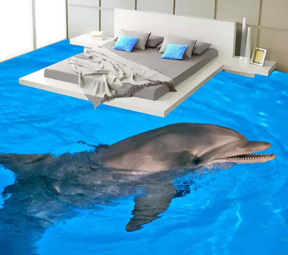 Waterproof Wallpaper For Bathroom 3d 3d Flooring Dolphin - Cute Dolphin - HD Wallpaper 