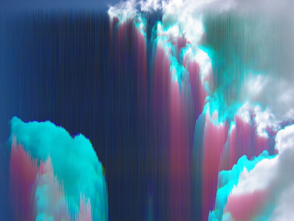 Clouds Glitch Art - HD Wallpaper 