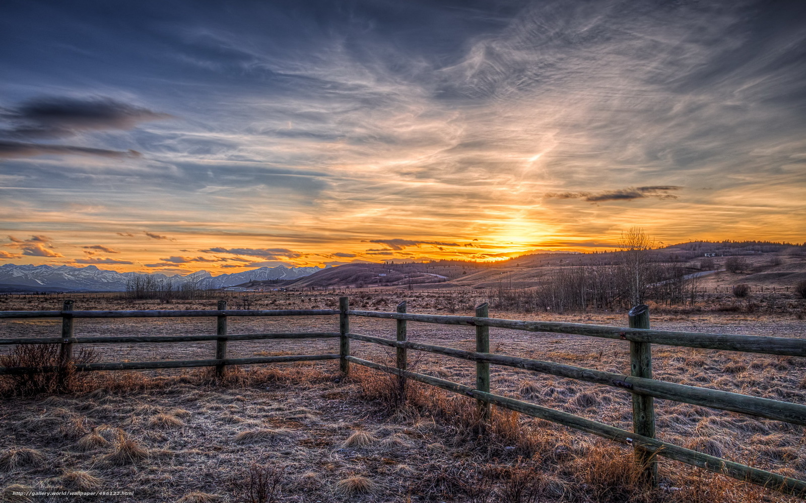 Download Wallpaper Canada, Alberta, Stoney Indian Reserve, - Sunset Background With Fence - HD Wallpaper 