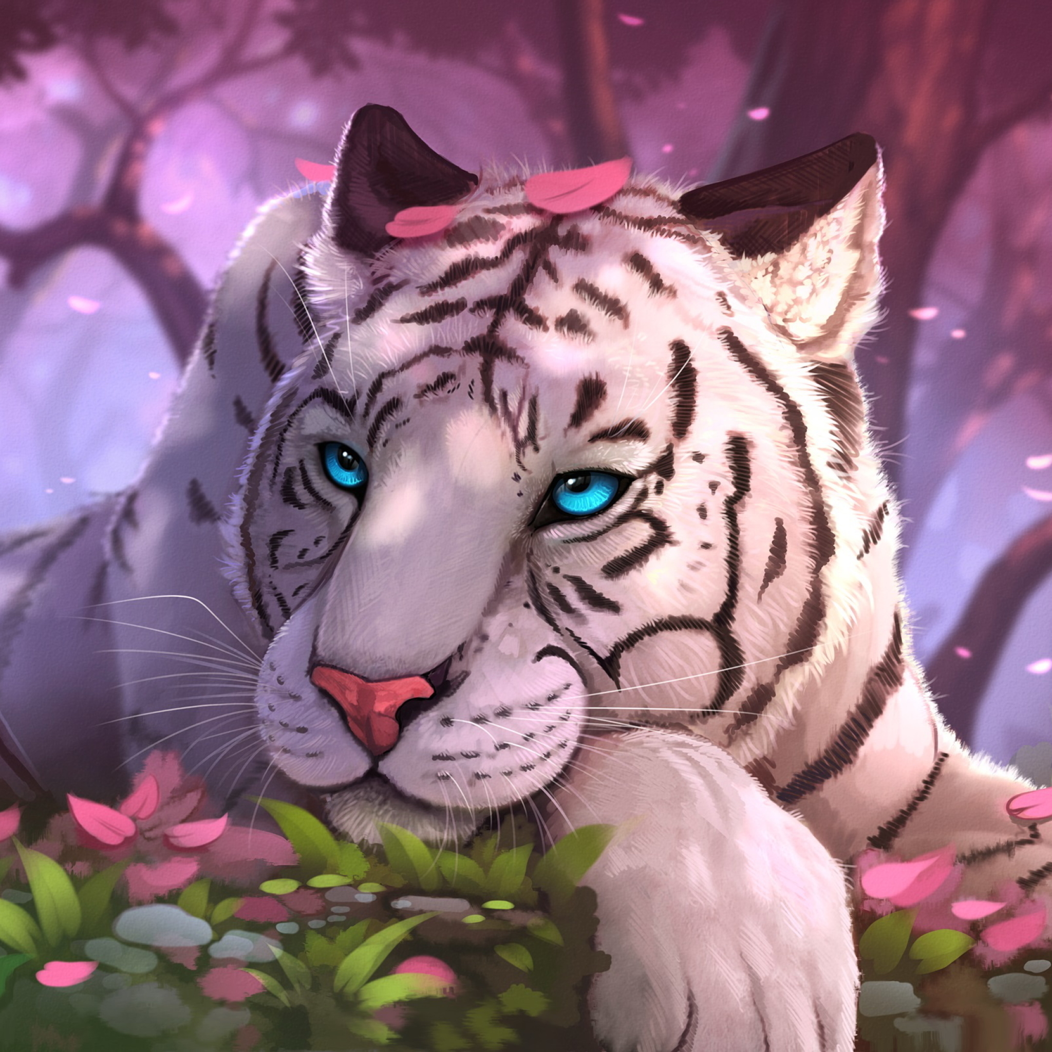 Fantasy White Tiger - HD Wallpaper 