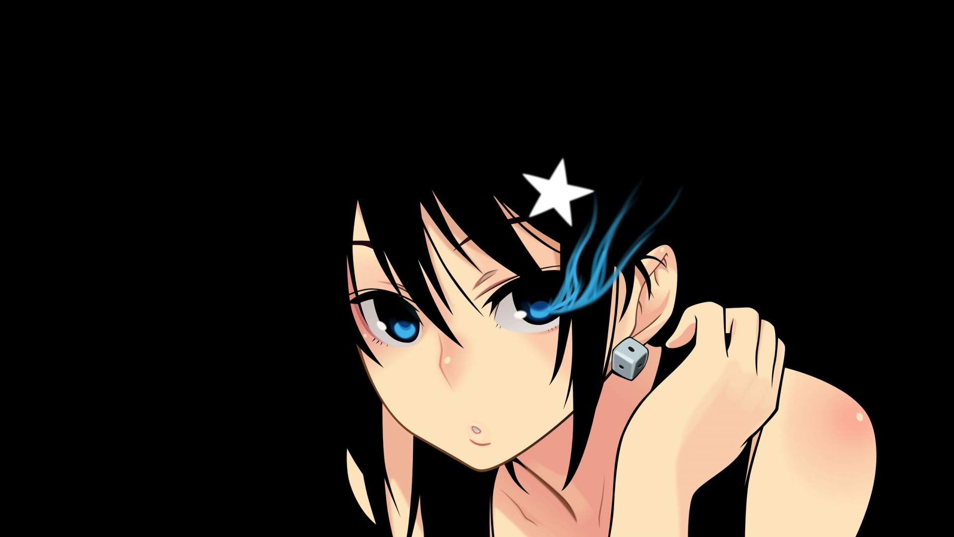 Wallpaper Brunette Blue Eyes Spell Face Close-up - Anime Girl Wallpaper Hd - HD Wallpaper 