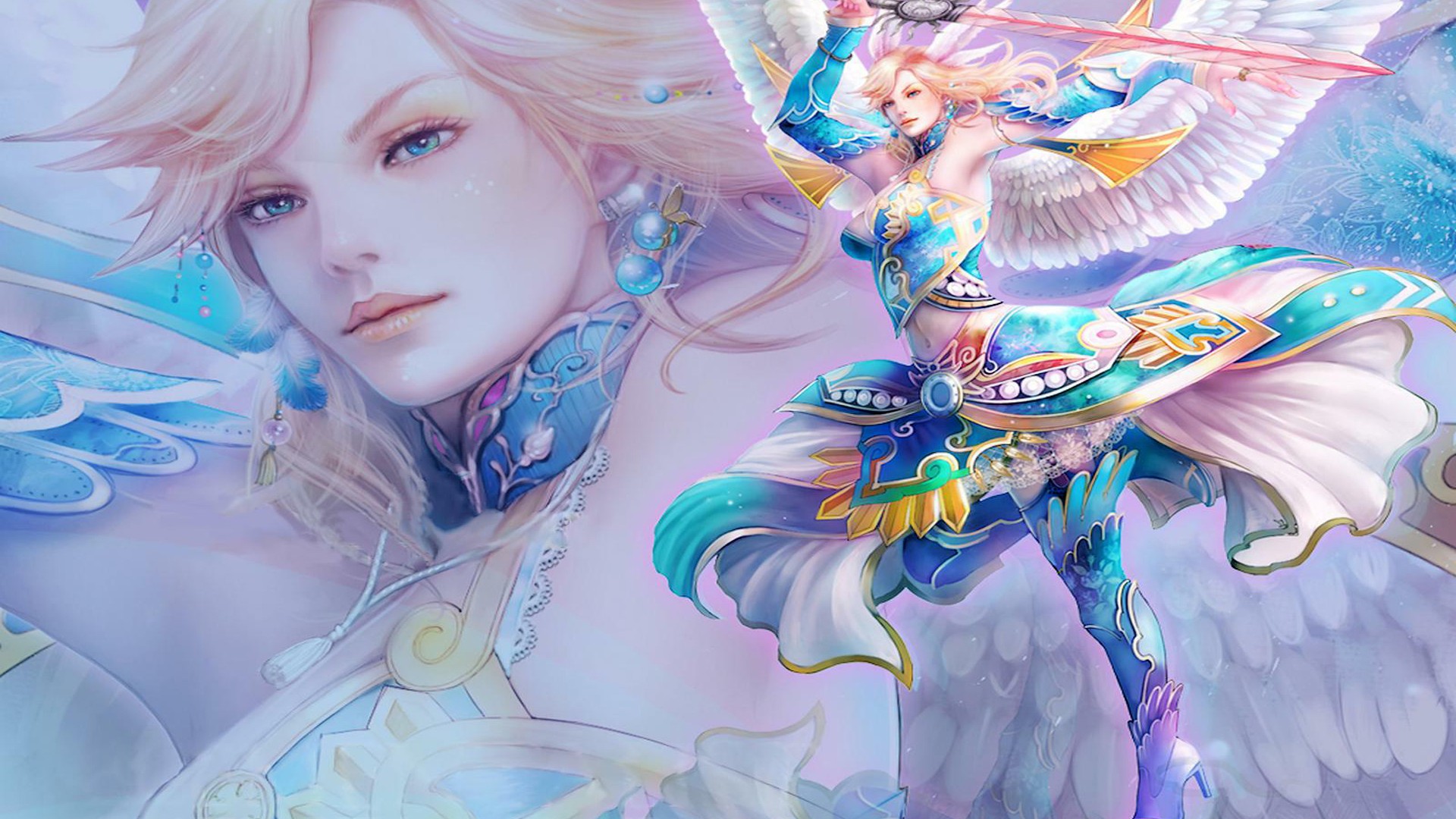 Beautiful Blue Eyes Angel - HD Wallpaper 