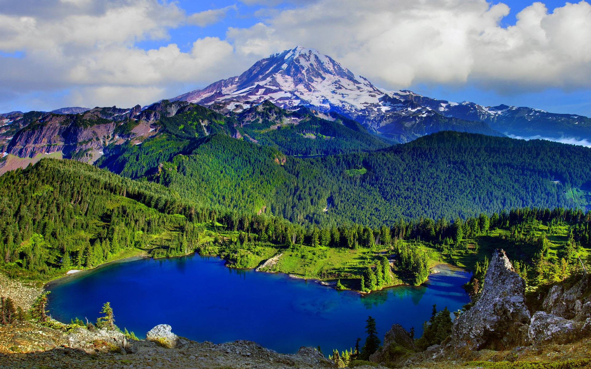 Mount Rainier Computer Background - HD Wallpaper 
