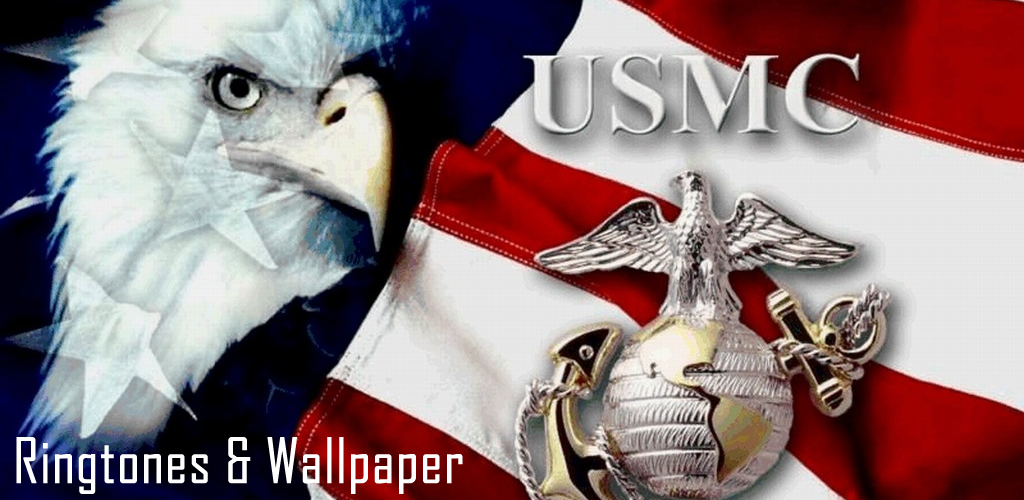 Marine Symbol On American Flag - HD Wallpaper 