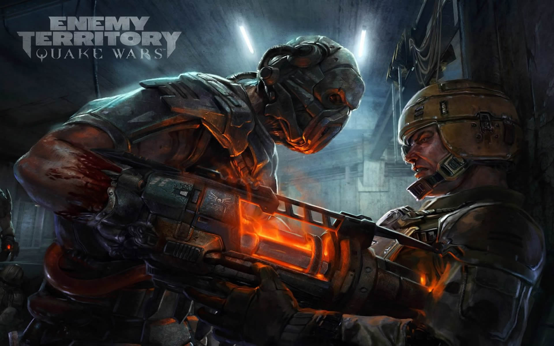 Strogg Soldier Pins Back Gdf Marine - Enemy Territory Quake Wars 2 - HD Wallpaper 