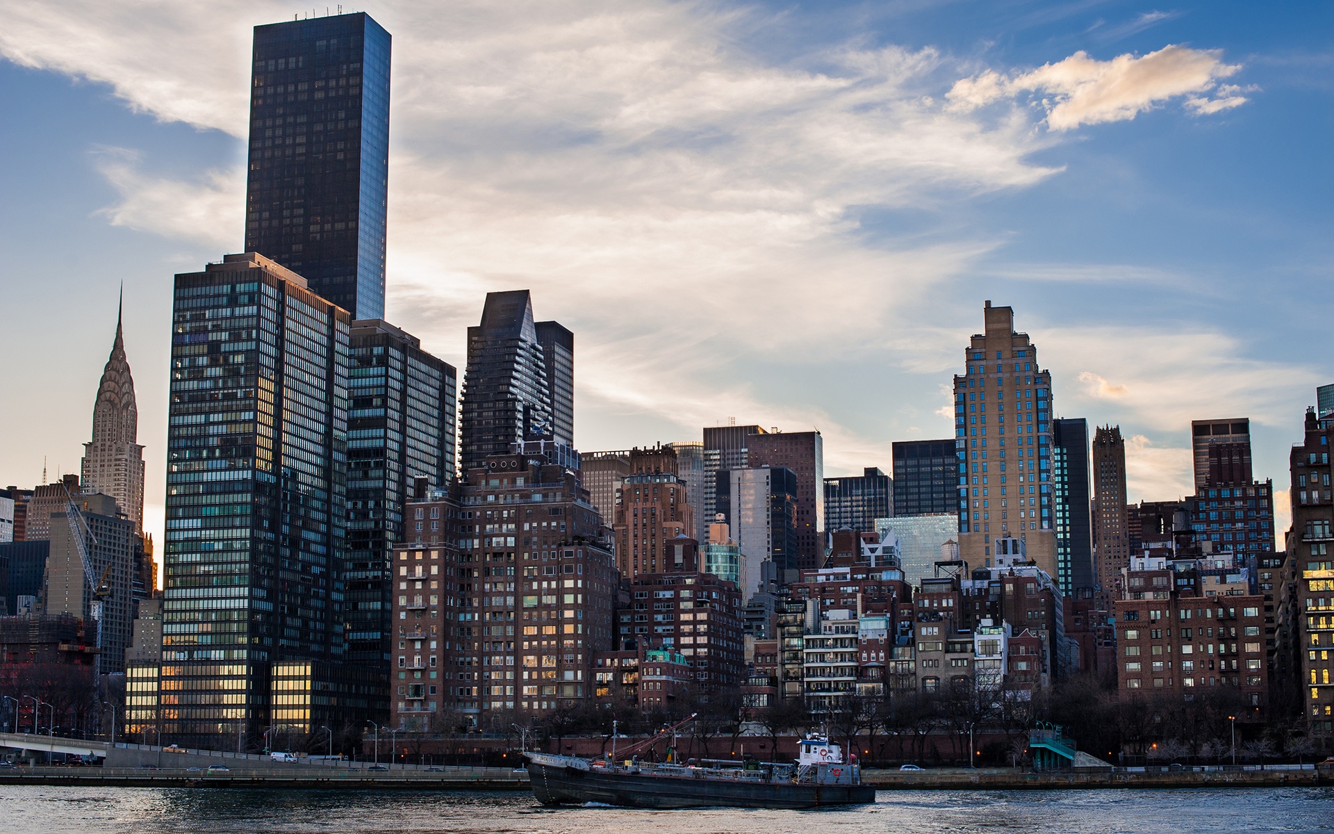 Wallpaper United States, New York City, Skyscrapers, - Buildings Morning - HD Wallpaper 