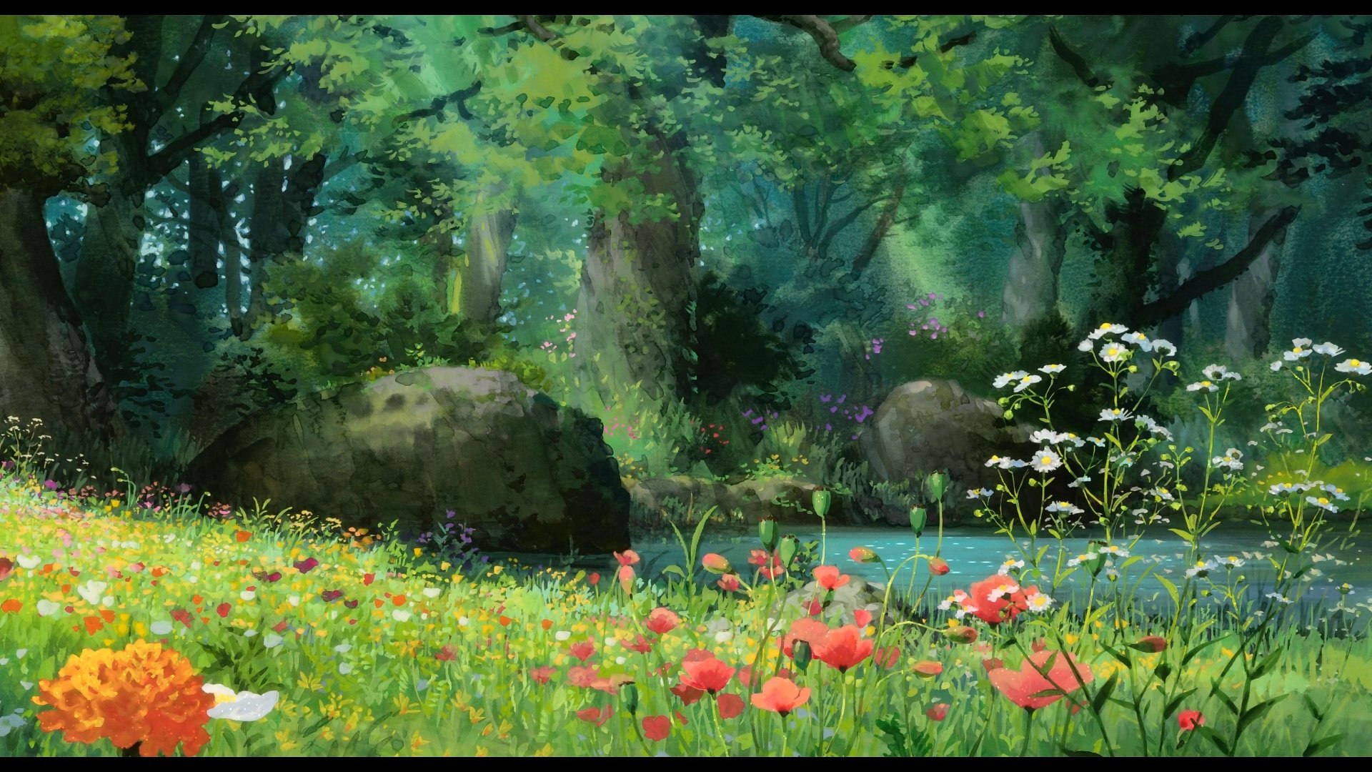 Free Scenery Anime High Quality Wallpaper Id - Anime Forest Background - HD Wallpaper 