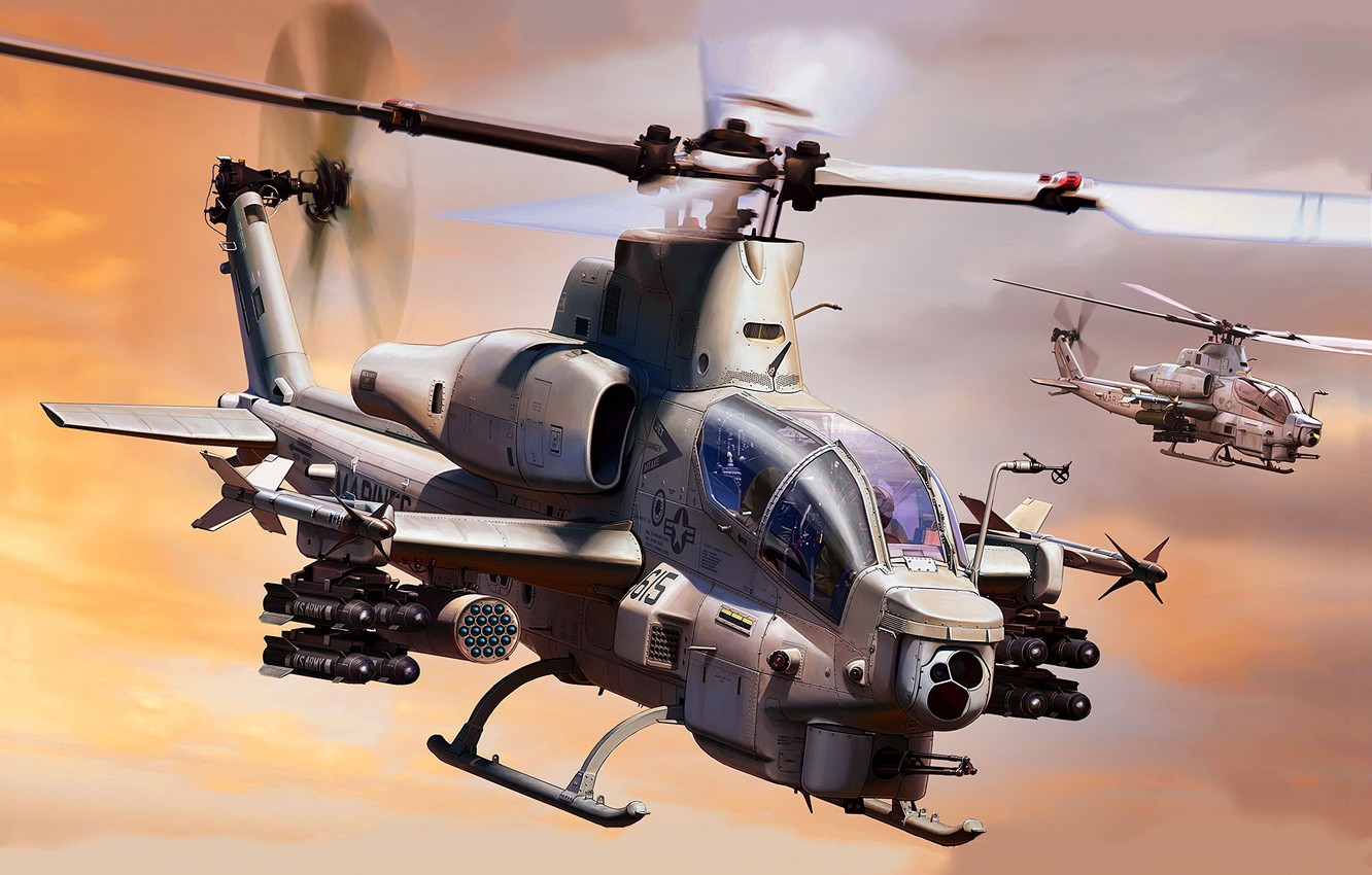Photo Wallpaper Flight, Pair, Helicopter, Viper, Bell, - Kittyhawk Model - HD Wallpaper 